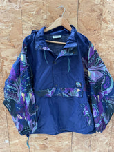 Vintage 90s Purple Abstract Crazy Print Pullover Anorak Jacket Size L by Kiltec